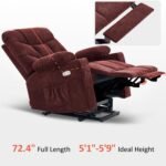 Mcombo Power Lift Recliner Chair With Extended Footrest For Elderly People Fabric 7287 Burgundy Medium Regular 5 150x150