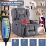 Power Recliner Chair With Heat And Massage Faux Leather Recliner Sofa Chairs For Living Room Home Theater Seating With C 2 150x150