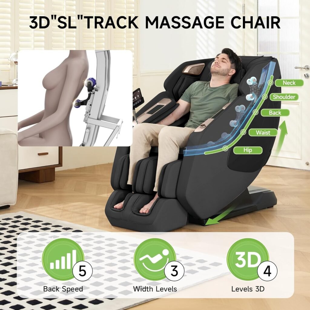 Real Relax Massage Chair PS5200 Black + Favor-22 Black