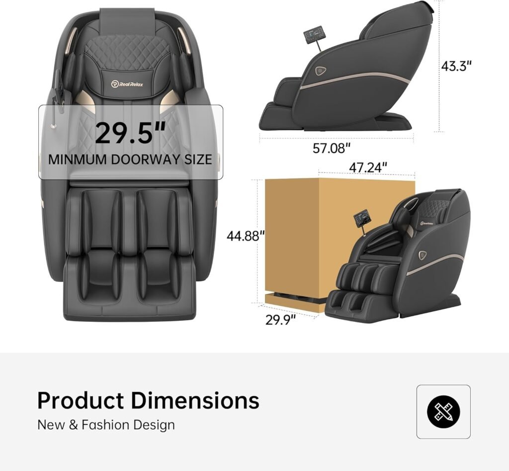 Real Relax Massage Chair PS5200 Brown + Favor-22 Black