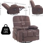 Recliner Chair For Adults Rocker Recliners With Massage And Heat Fabric Overstuffed Swivel Glider With Cup Holder Side P 2 150x150