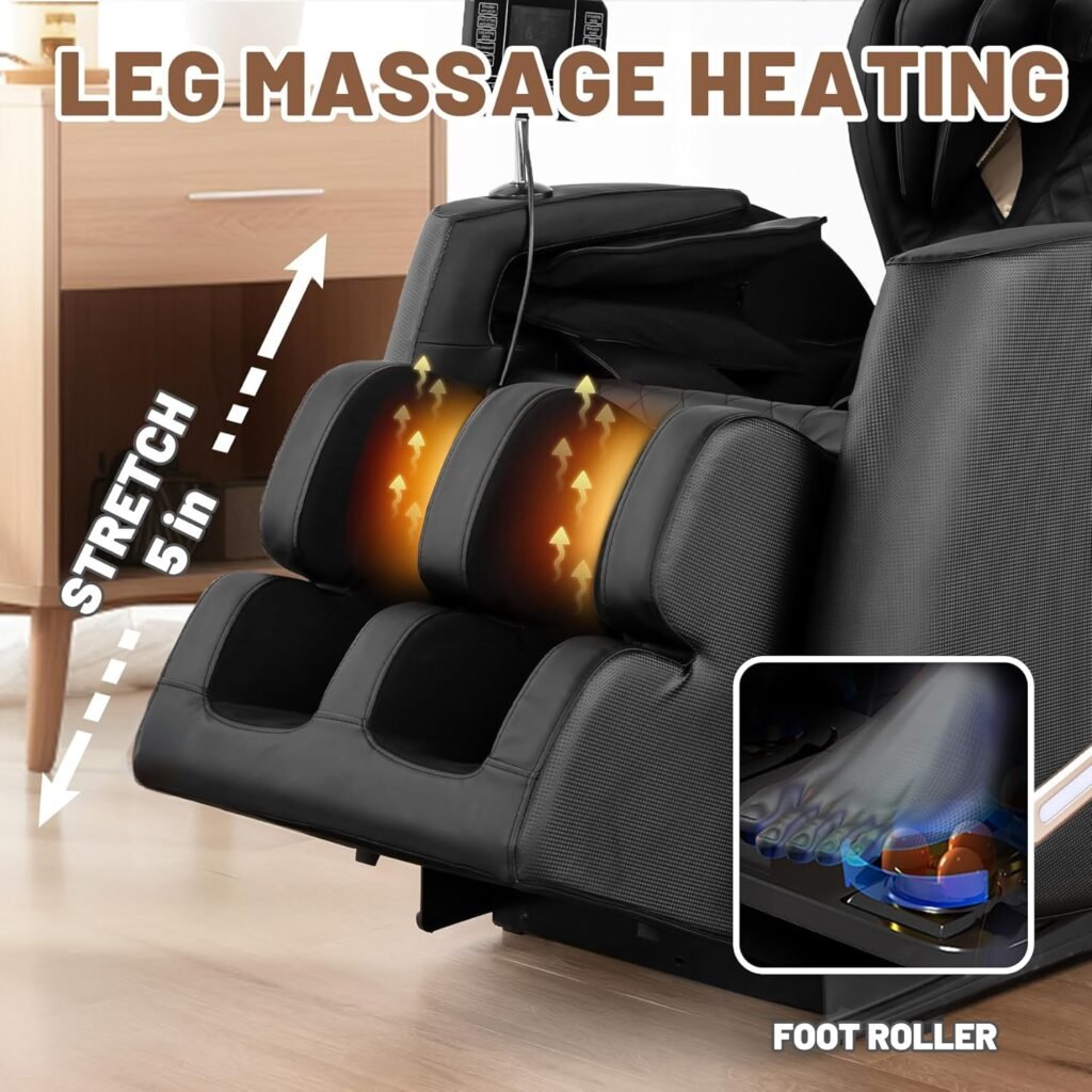 Recliner with Zero Gravity with Full Body Air Pressure Recliner Massage Chair with Heating, Airbags, Bluetooth Speaker, Foot Roller, Touch Screen Recliner with Zero Gravity with Full Body Air Pressure Recliner Massage Chair with Heating, Airbags, Bluetooth Speaker, Foot Roller, Touch Screen