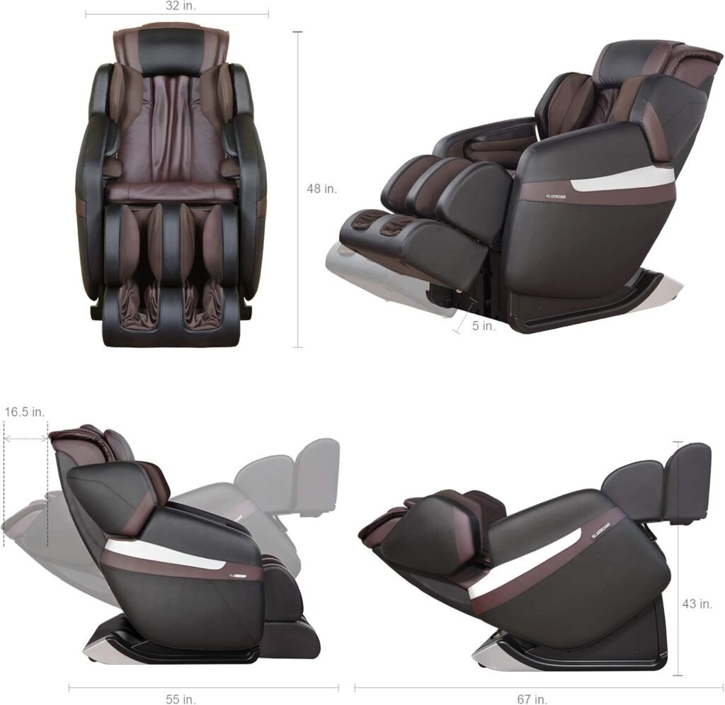 RELAXONCHAIR [MK-Classic Full Body Zero Gravity Shiatsu Massage Chair with Built-in Heat and Air Massage System (Brown)