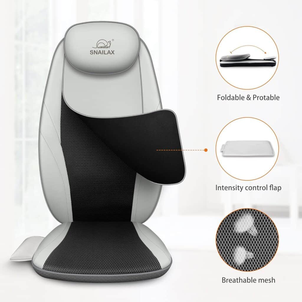 Snailax Shiatsu Massage Cushion with Heat Massage Chair Pad Kneading Back Massager for Home Office Seat use Snailax Shiatsu Massage Cushion with Heat Massage Chair Pad Kneading Back Massager for Home Office Seat use