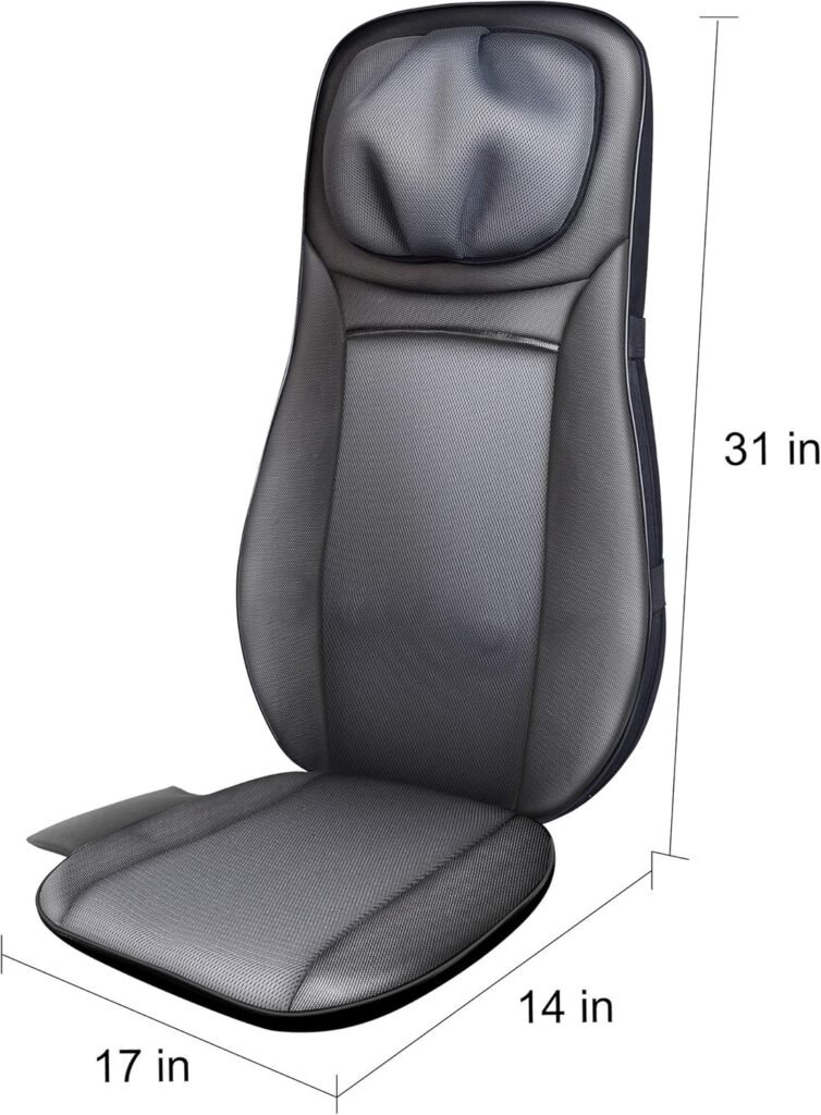 Snailax shiatsu Neck  Back Massager with Heat, Full Back Kneading Shiatsu or Rolling Massage, Massage Chair pad with Height Adjustment, Back Massager for Neck and Shoulder