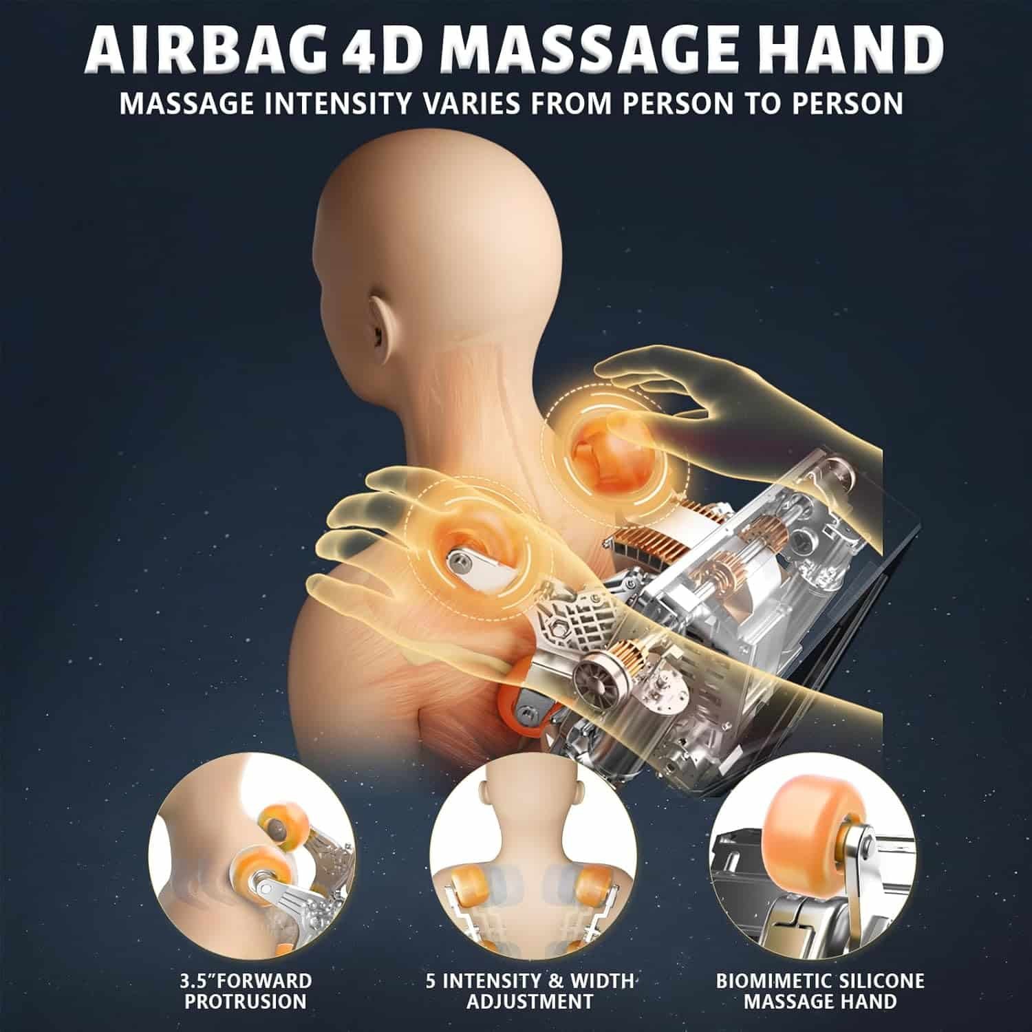 4D Full Body Massage Chair with Flexible 166° Track, Reading Light, 18 Massage Modes, 11 Techniques, 36 Airbags, Zero Gravity Recliner with Yoga Stretch and Foot Massage Black
