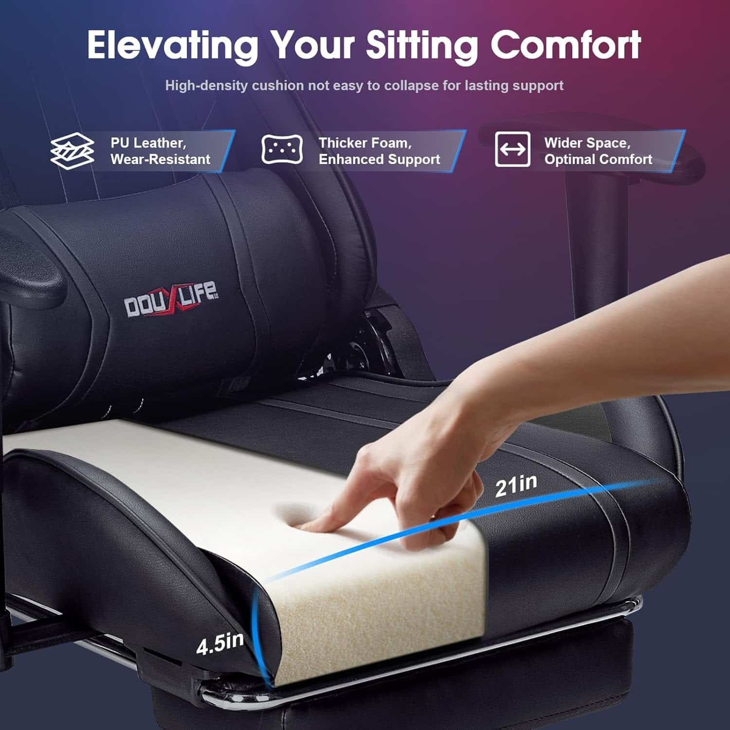 7-Point Massage Gaming Chair, 175° Gaming Recliner with Footrest Ergonomic Computer Gaming Office Chair High Back Video Game Chair with Lumbar Support, Upgraded Version Grey 7-Point Massage Gaming Chair, 175° Gaming Recliner with Footrest Ergonomic Computer Gaming Office Chair High Back Video Game Chair with Lumbar Support, Upgraded Version Grey