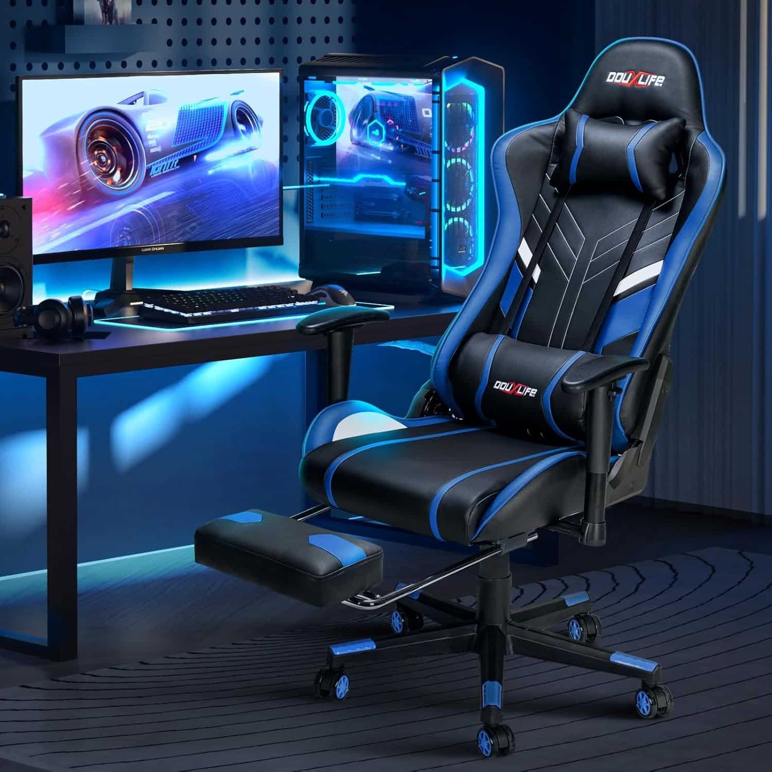 7-Point Massage Gaming Chair, 175° Gaming Recliner with Footrest Ergonomic Computer Gaming Office Chair High Back Video Game Chair with Lumbar Support, Upgraded Version Grey 7-Point Massage Gaming Chair, 175° Gaming Recliner with Footrest Ergonomic Computer Gaming Office Chair High Back Video Game Chair with Lumbar Support, Upgraded Version Grey
