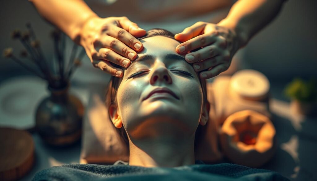 Temple massage technique
