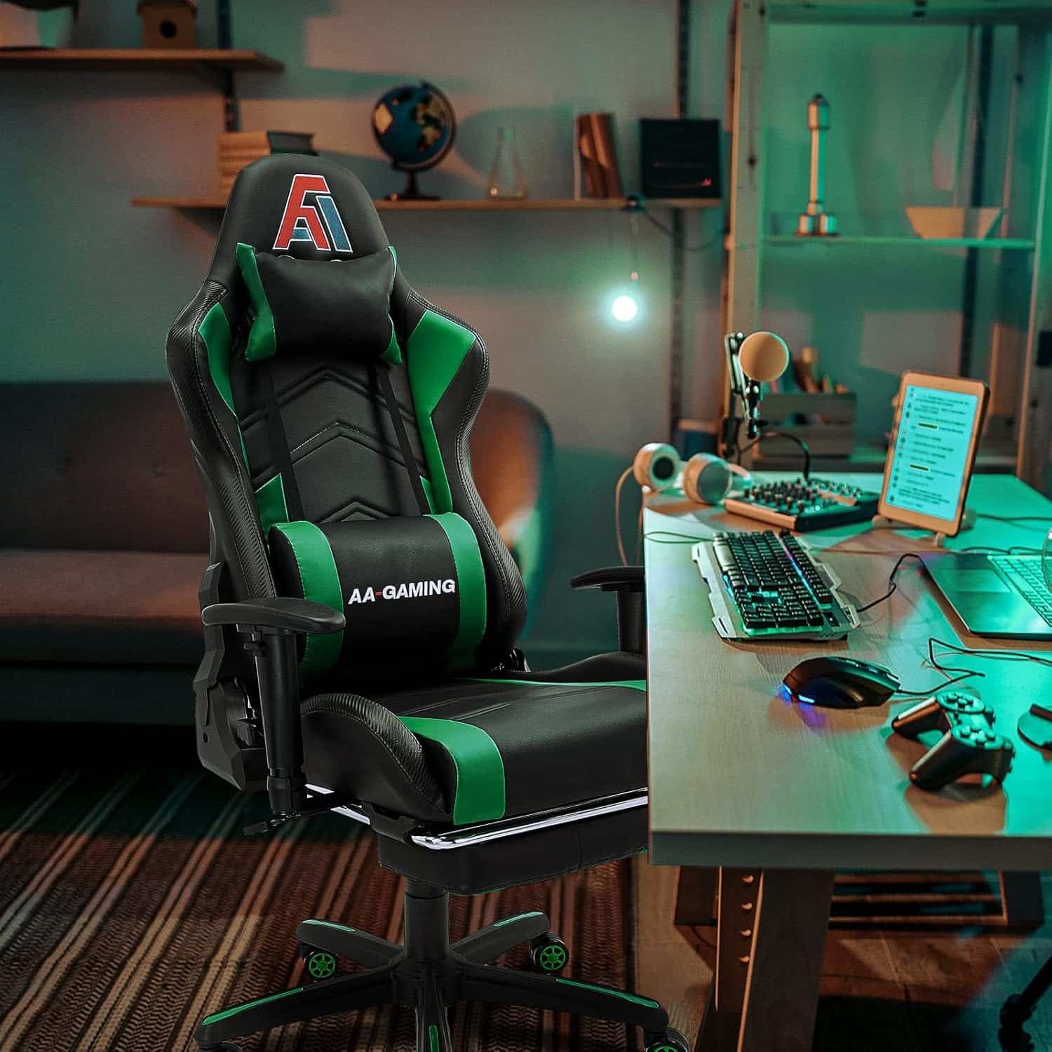 AA Products Gaming Chair High Back Ergonomic Computer Racing Chair Adjustable Gamer Chair with Footrest, Lumbar Support Swivel Chair – BlackPurple