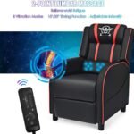 Adjustable Racing Style Massage Single Sofa With Headrest Lumbar Pillow Pu Leather Recliner Video Game Chairs Red 2 150x150