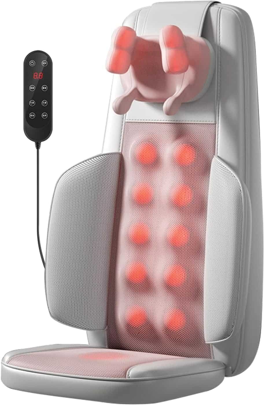 Back Massager for Chair, Back Massager with Heat, Car Seat Massager for Vehicle, Adjustable Heat and Intensity, Back and Neck Massager for Pain Relief Deep Tissue Home Office Car Use