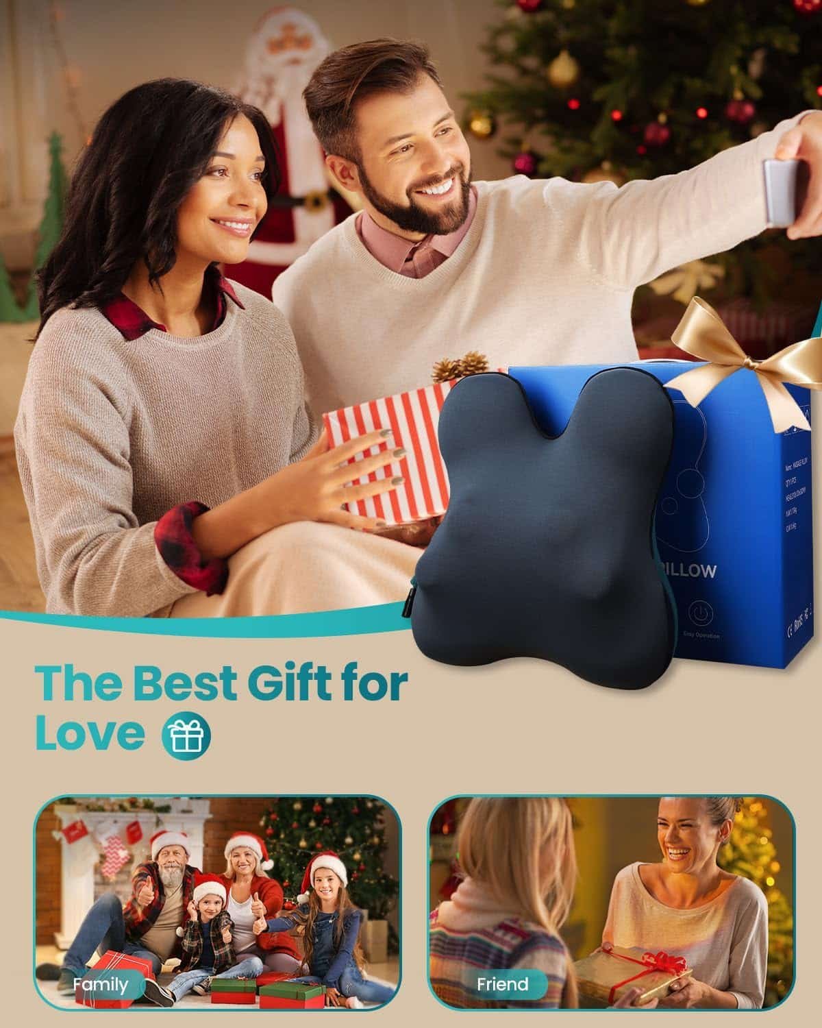 Back Massager with Heat, Cordless Neck and Back Massager for Pain Relief Deep Tissue, Shiatsu Massage Lumbar Support Pillow for Lower Back, Shoulder, Portable Massagers for Chair, Car, Gifts for Women