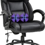 Big And Tall Office Chair 500lb Wide Seat Desk Chair With Lumbar Support Armrest Swivel Rolling High Back Pu Leather Com 1 150x150