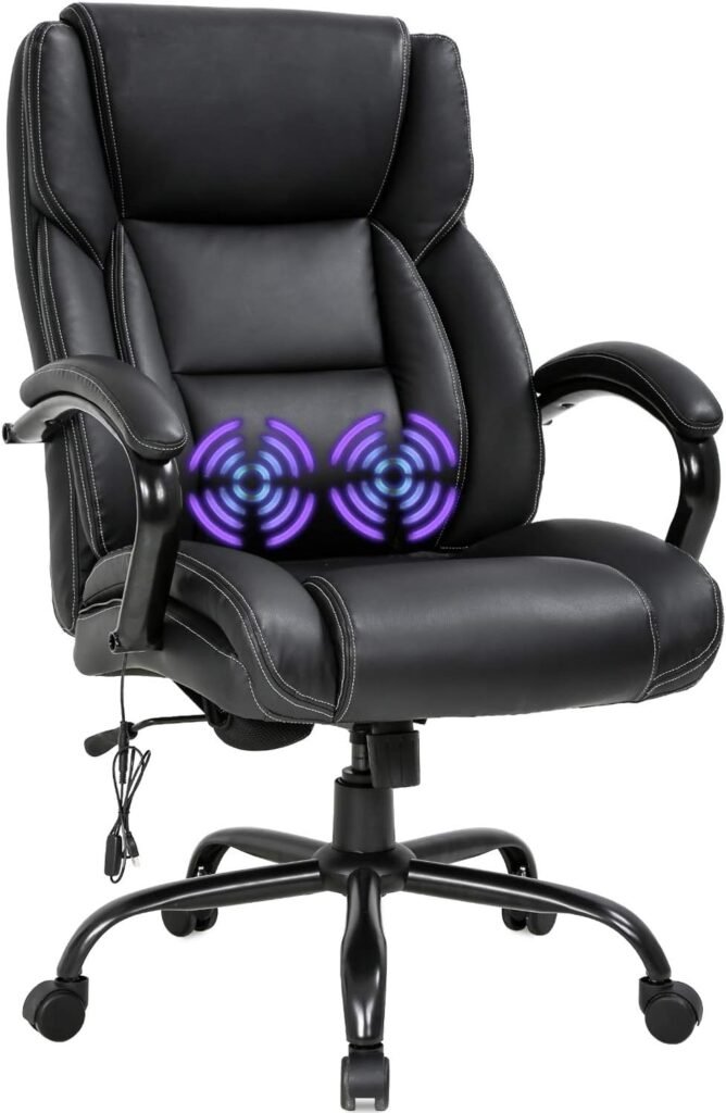 Big And Tall Office Chair 500lb Wide Seat Desk Chair With Lumbar Support Armrest Swivel Rolling High Back Pu Leather Com 1 668x1024