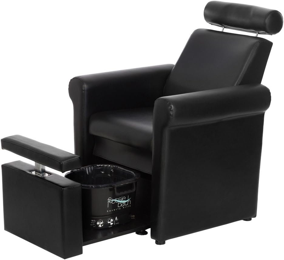 Buy-Rite Salon  Spa Equipment Mona Lisa Plumb Free Pedicure Chair - No Plumbing, Adjustable, Portable, Removable, Black, CHM-2320-5H-BLACK
