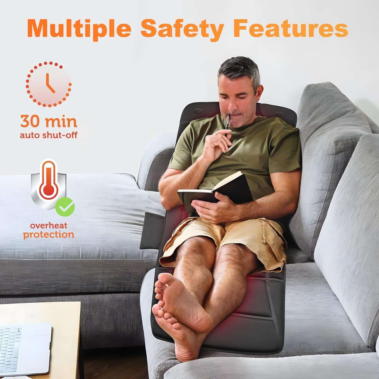 CILI Full Body Massage Mat with Heat, Vibration Back Massage Pad, Full Body Massager for Neck Back Pain, Massage Mattress Pad, Gifts for Men Women