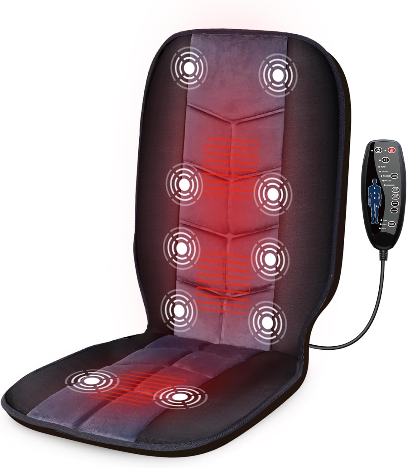 CILI Massage Seat Cushion with Heat, Vibration Massage Chair Pad, Back Massager for Office Chair, 3 Heating Areas  5 Massage Modes, Gifts for Women Men