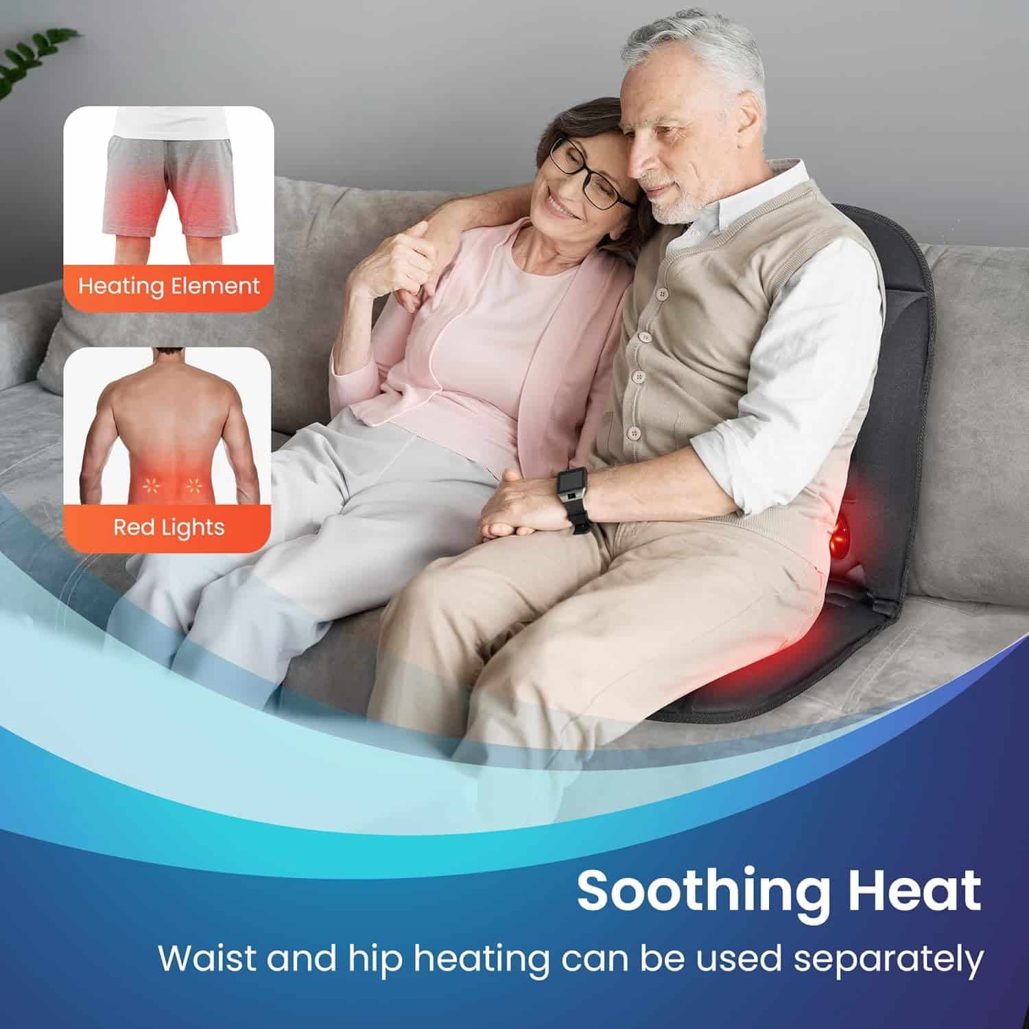 COMFIER Christmas Gifts Massage Seat Cushion, Chair Massager for Office Chair,Massage Chair Pad with Heat, Vibration Back Massager,Chair Massager Pad for Back,Gifts for Men Women
