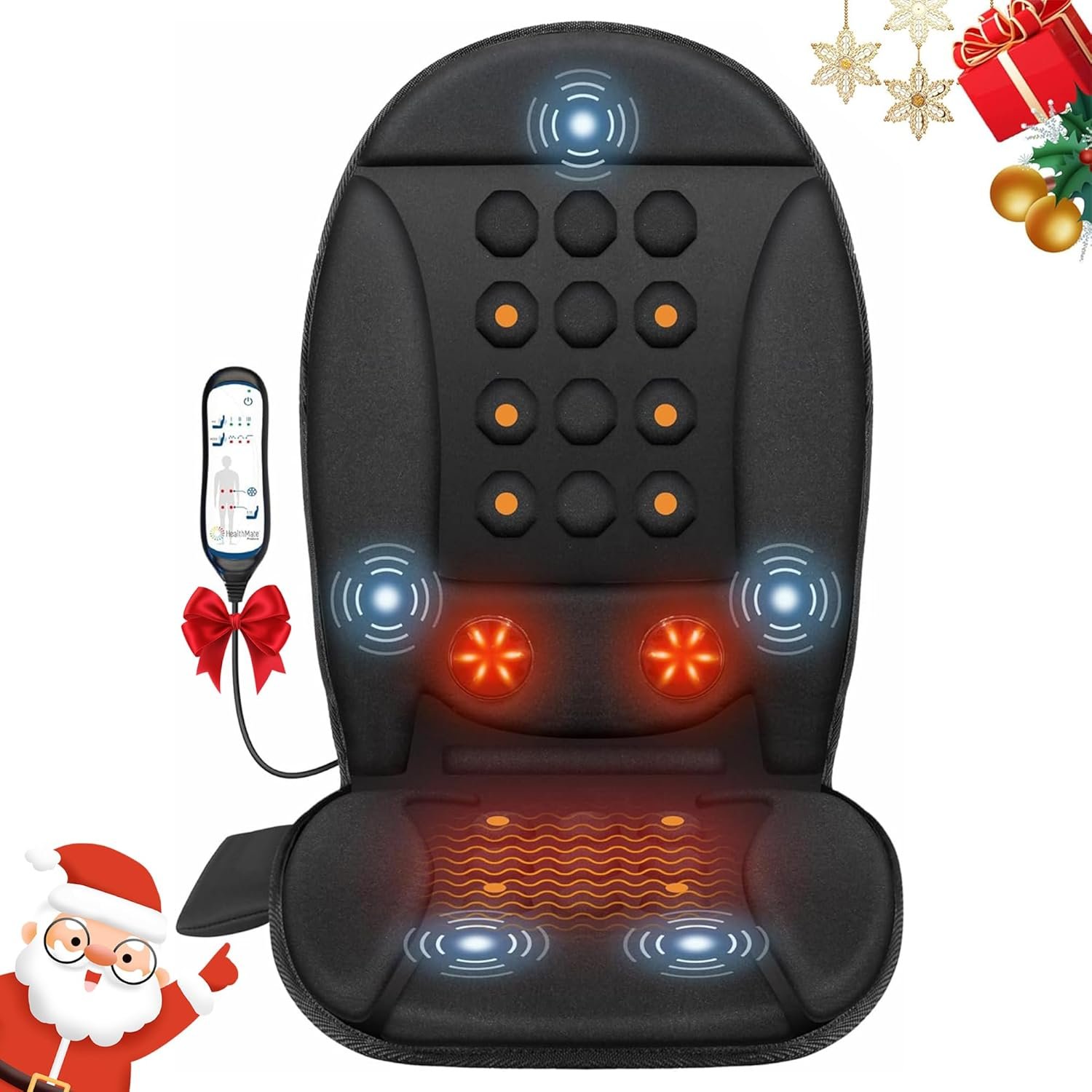 COMFIER Christmas Gifts Massage Seat Cushion, Chair Massager for Office Chair,Massage Chair Pad with Heat, Vibration Back Massager,Chair Massager Pad for Back,Gifts for Men Women
