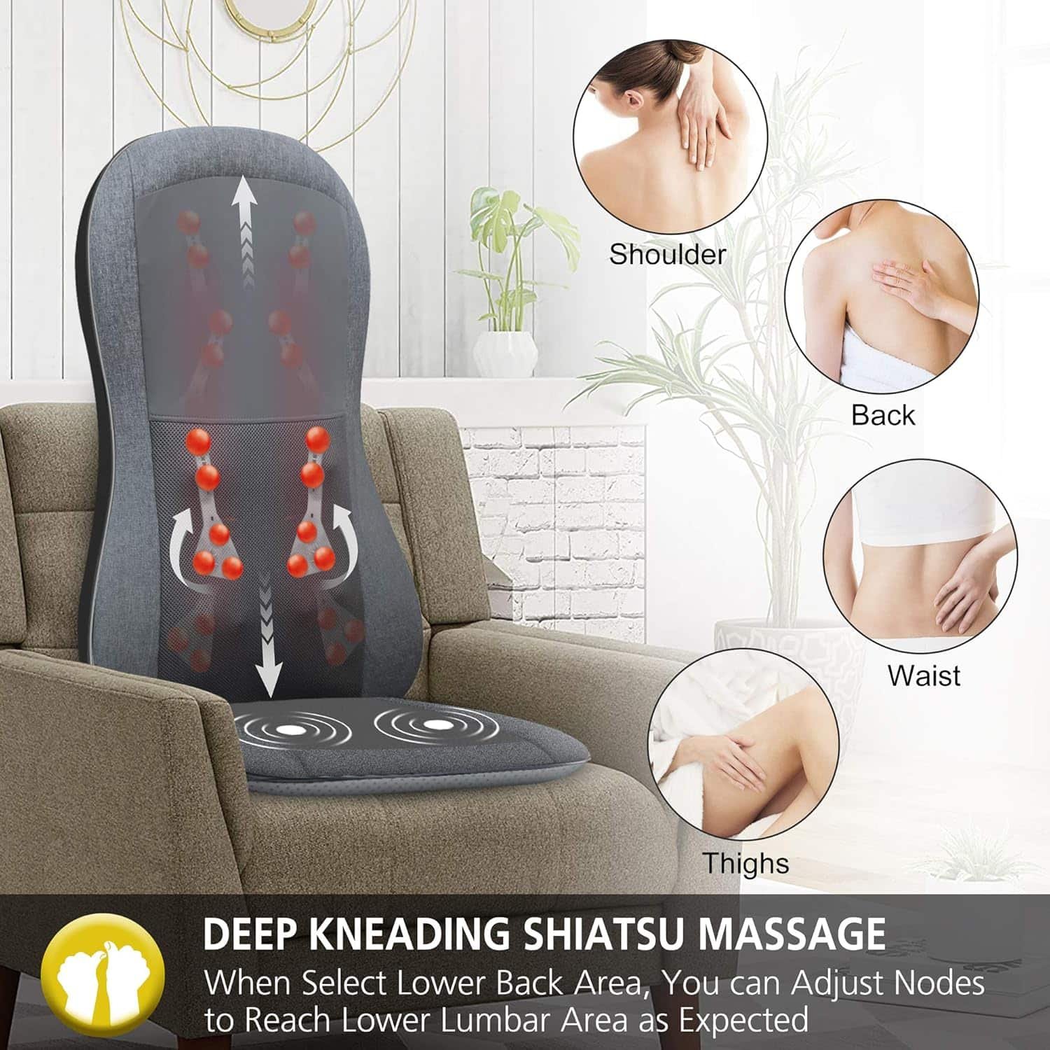 COMFIER Full Back Massager with Heat -2D/3D Shiatsu Massage Seat Cushion with 10 Massage Nodes, Massage Chair Pad, Rolling Kneading Massage Pads for Back COMFIER Full Back Massager with Heat -2D/3D Shiatsu Massage Seat Cushion with 10 Massage Nodes, Massage Chair Pad, Rolling Kneading Massage Pads for Back