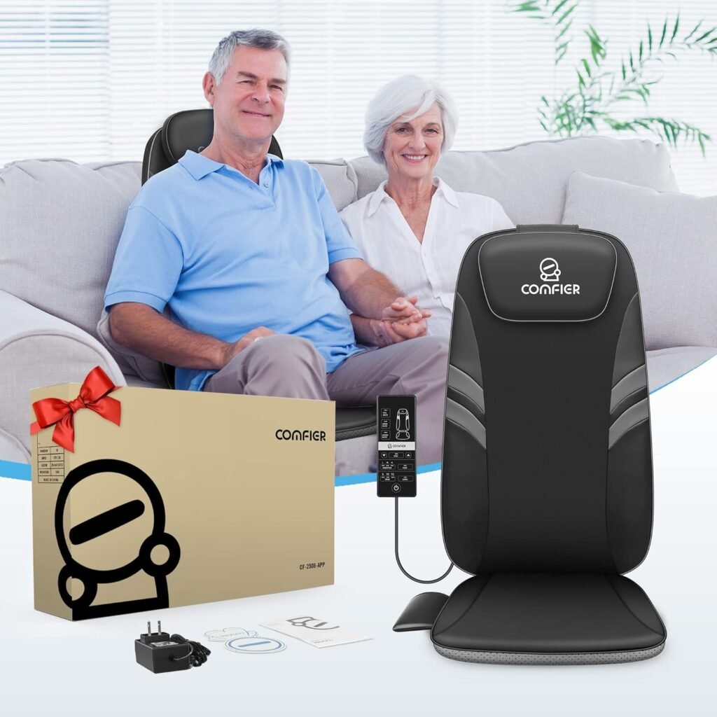 COMFIER Shiatsu Back Massager with Heat,Christmas Gifts,Deep Tissue Kneading Massage Seat Cushion,Massage Chair Pad for Full Back,Electric Body Massager for Home or Office Chair use,Gifts for Men, Dad COMFIER Shiatsu Back Massager with Heat,Christmas Gifts,Deep Tissue Kneading Massage Seat Cushion,Massage Chair Pad for Full Back,Electric Body Massager for Home or Office Chair use,Gifts for Men, Dad