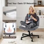 Criss Cross Chair With Wheels Massage Cross Legged Office Chair Wdouble Layer Sponge Cushion Corduroy Wide Armless Offic 1 150x150