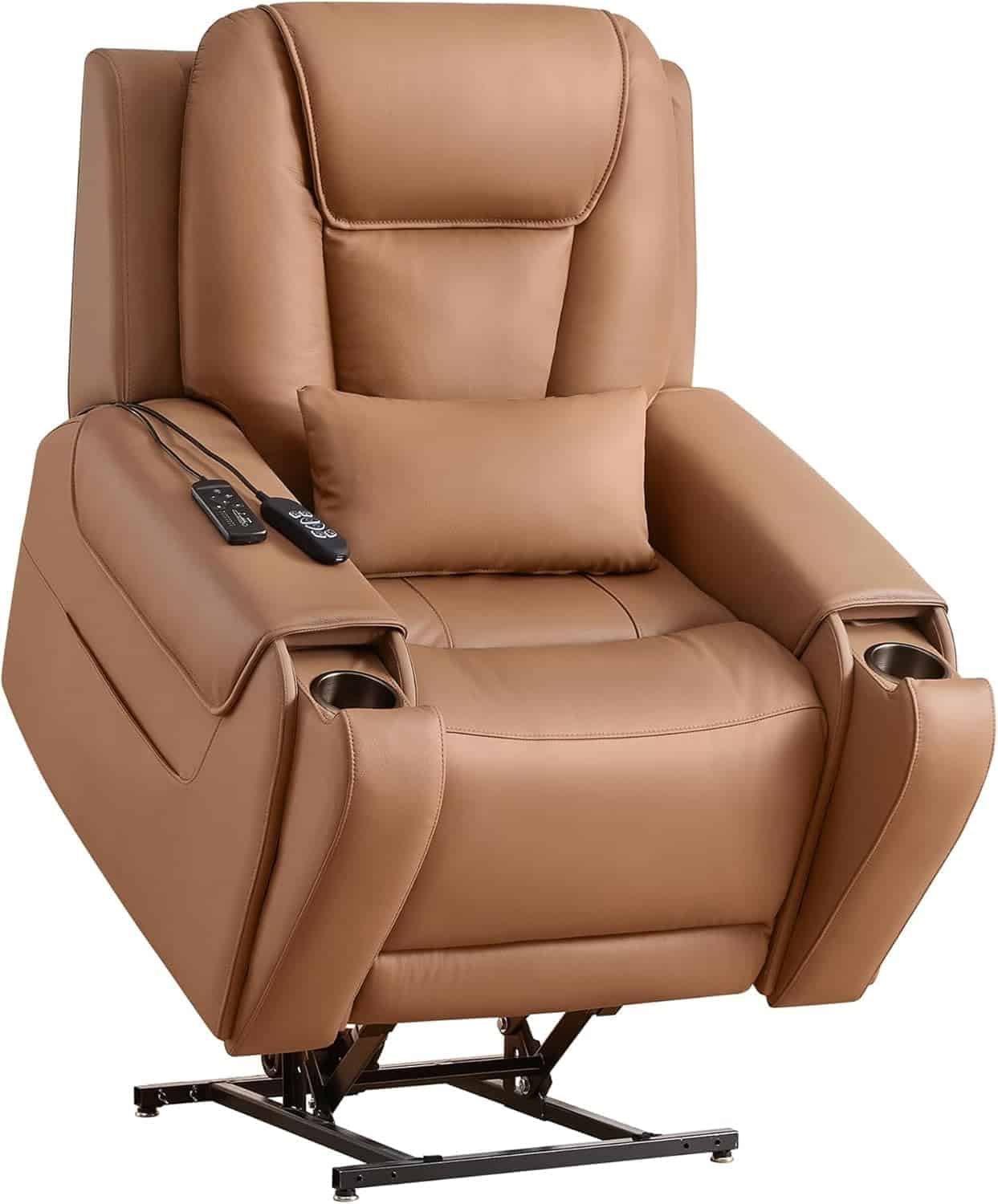 Electric Recliners Chair Elderly  Adult Ergonomic Power Lift Recliner Chair, with Massage and Heat, Sofa with Cup Holders, USB Ports, Infinite Position, Triple Motor, Saddle