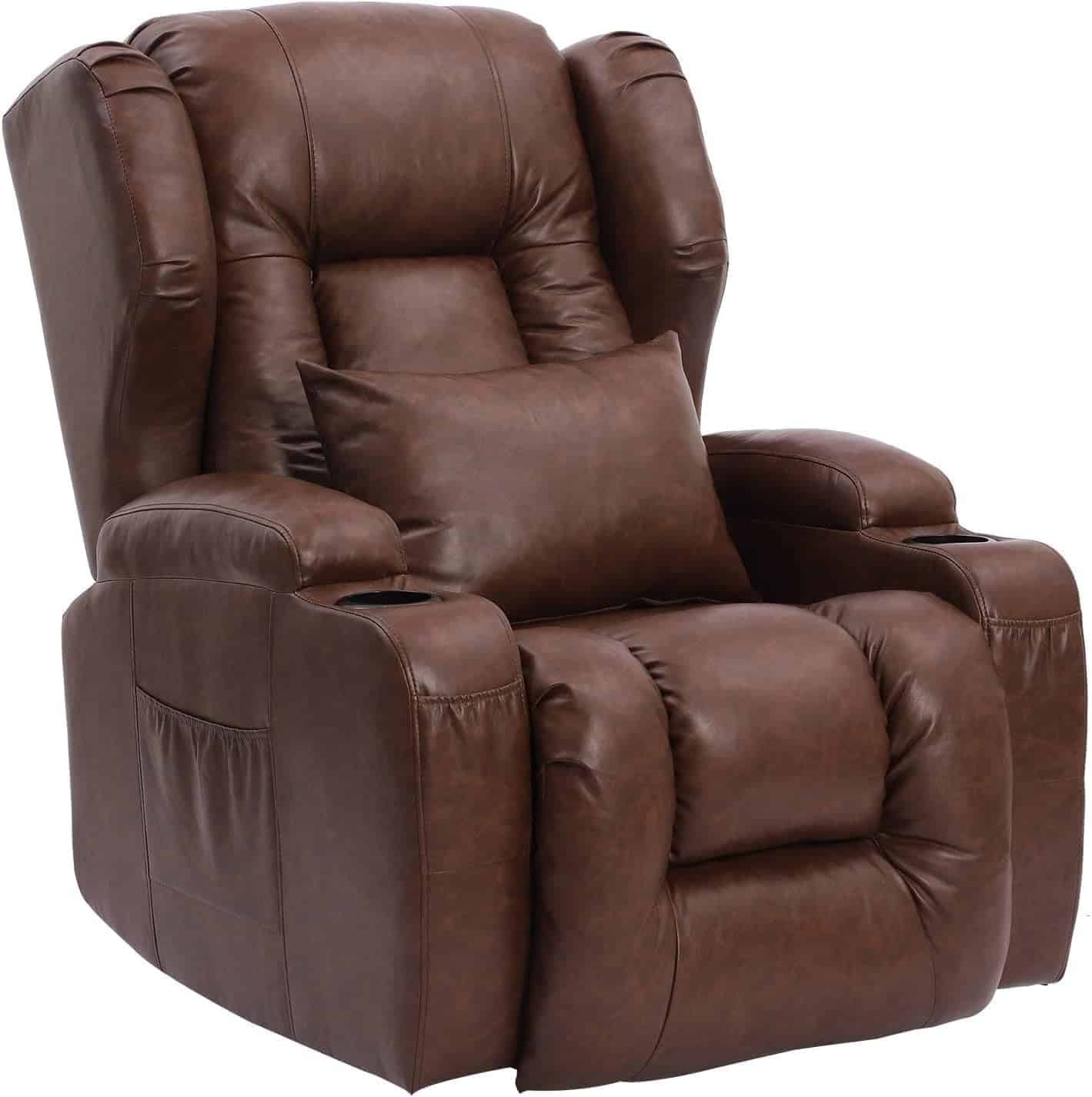 Electric Recliners Chair Elderly  Adult Ergonomic Power Lift Recliner Chair with Massage and Heating, with Side Pocket, USB Charge Port, Cup Holders, Leather