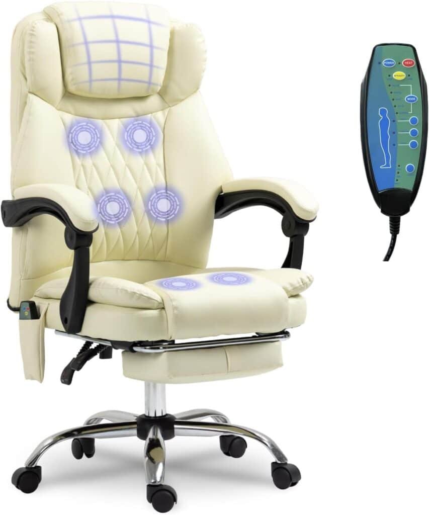 Ergonomic Office Chair With Massager Heated Office Chair Reclining Massage Desk Chair Home Office Desk Chair Wfoot Rest 853x1024