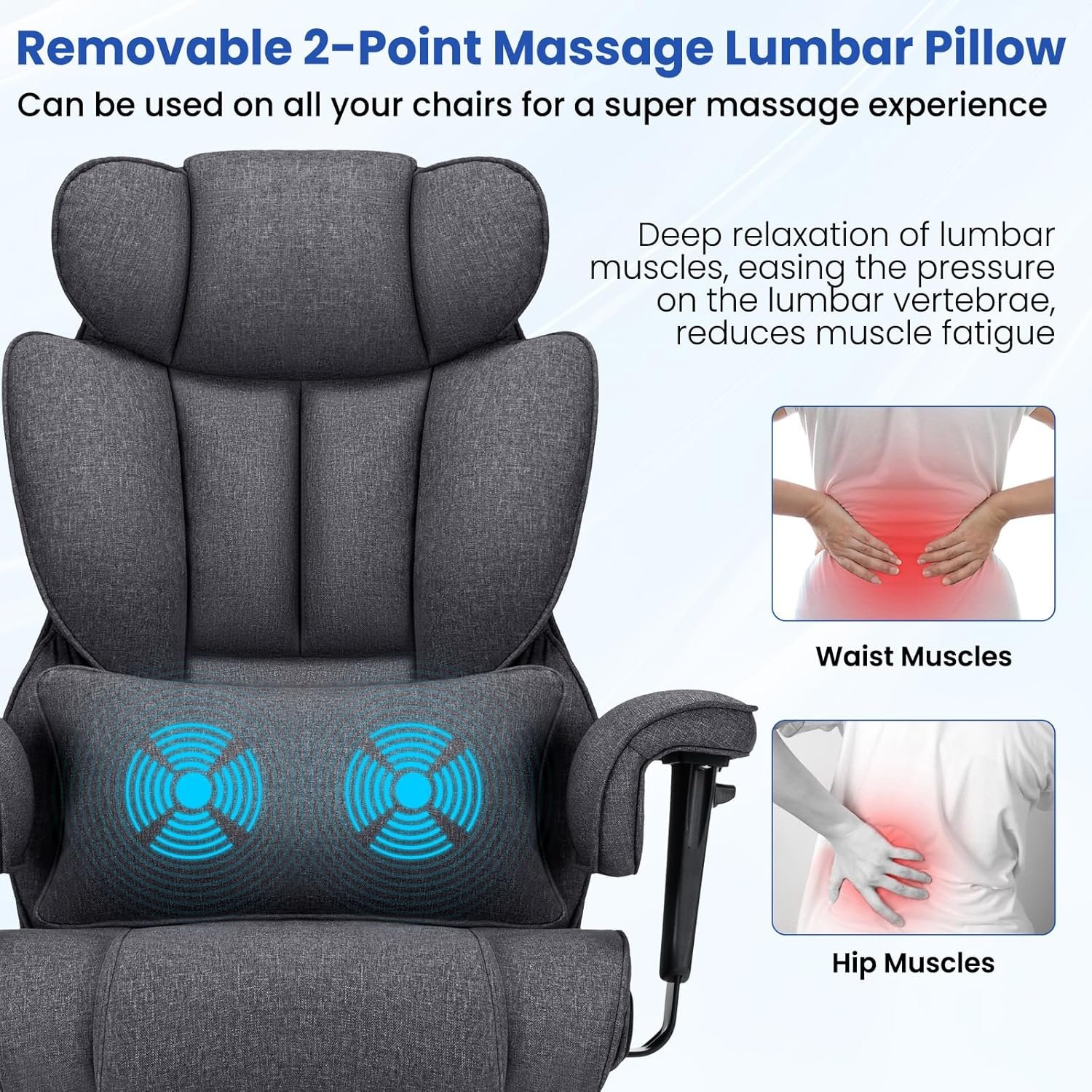 Executive Office Chair Big and Tall with Massage Lumbar Support 450lbs Reclining Office Chair with Footrest Heavy Duty Desk Chair High Back Ergonomic Leather Chair for Heavy People Black