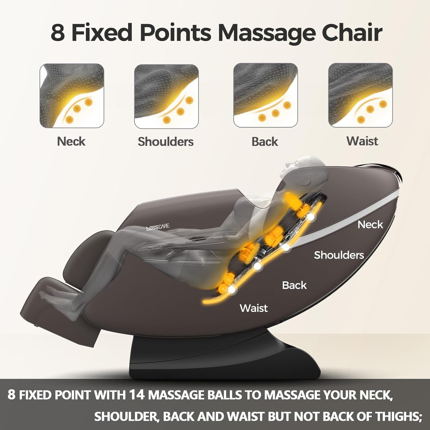 Full Body Zero Gravity Massage Chair, Electric Shiatsu Massage Recliner with Foot Roller, Bluetooth Speaker for Family Friends, Faux Leather Full Body Zero Gravity Massage Chair, Electric Shiatsu Massage Recliner with Foot Roller, Bluetooth Speaker for Family Friends, Faux Leather