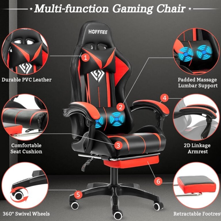 Gaming Chair Massage with LED Lights Review