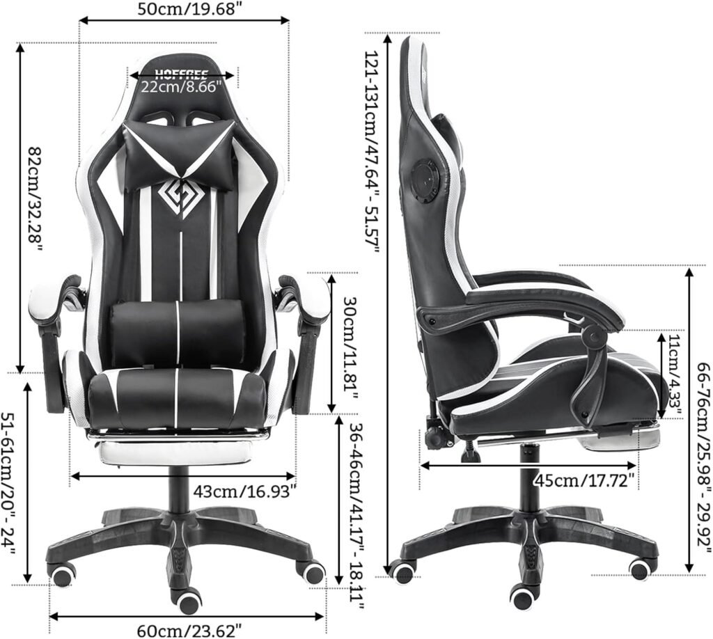 HOFFREE RGB Gaming Chair with Speakers Massage Computer Gaming Chair with LED Lights and Footrest High Back Video Game Chair for Adults Blue and Black HOFFREE RGB Gaming Chair with Speakers Massage Computer Gaming Chair with LED Lights and Footrest High Back Video Game Chair for Adults Blue and Black