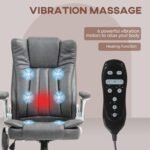 Homcom High Back Vibration Massage Office Chair Heated Computer Chair With Flip Up Armrest Swivel Wheels Adjustable Heig 2 150x150