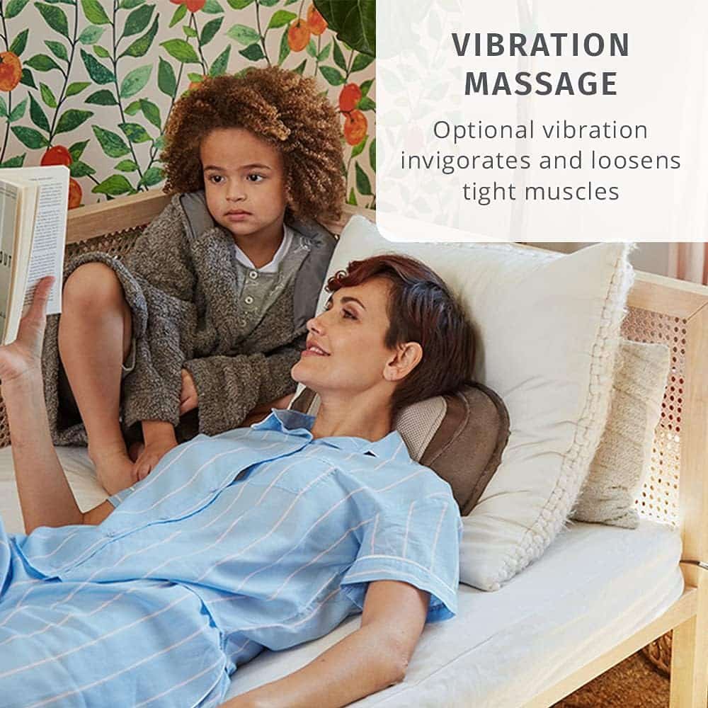 Homedics Back Massager - Heated Automatic Percussion Back, Body and Neck Massager  Back and Neck Massager, Portable Shiatsu All Body Massage Pillow with Heat