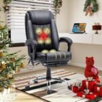 Homrest 6 Point Massage Office Chairheated Executive Chairergonomic Home Office Desk Chairpu Leather With Retractable Fo 150x150