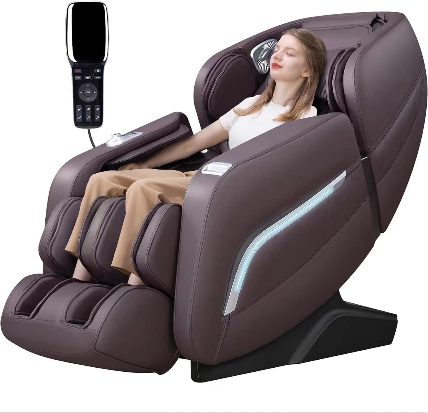 iRest A306 Massage Chair, Full Body Zero Gravity Recliner with AI Voice Control, SL Track, Bluetooth, Yoga Stretching, Foot Rollers, Airbags, Heating (Black)
