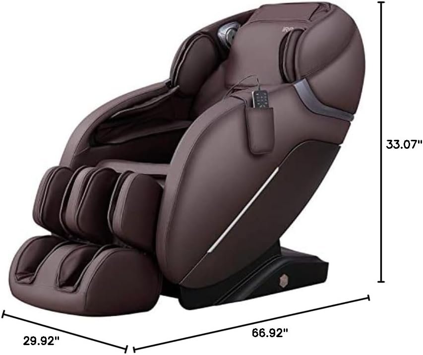 iRest SL Track A303 Massage Chair Recliner, Full Body Massage Chair with Zero Gravity, Airbags, Heating, and Foot Massage (Brown)