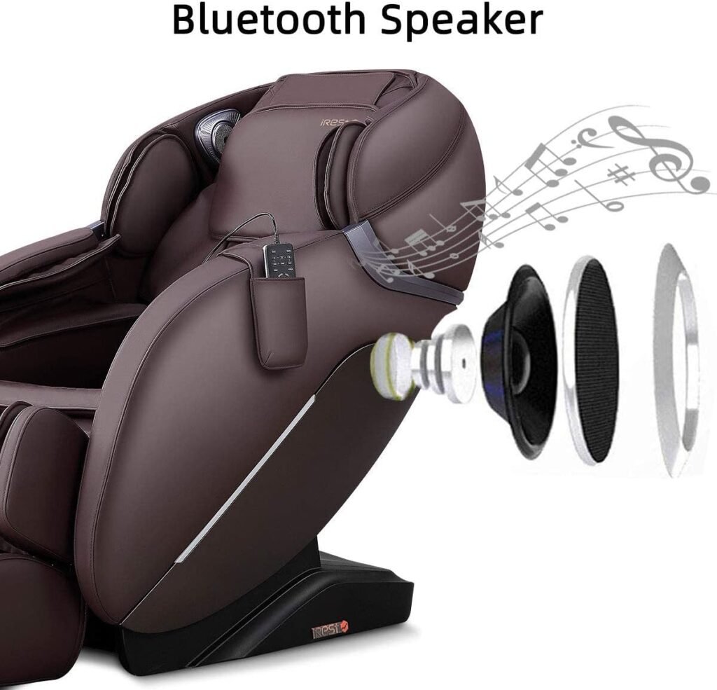 iRest SL Track A303 Massage Chair Recliner, Full Body Massage Chair with Zero Gravity, Airbags, Heating, and Foot Massage (Brown)
