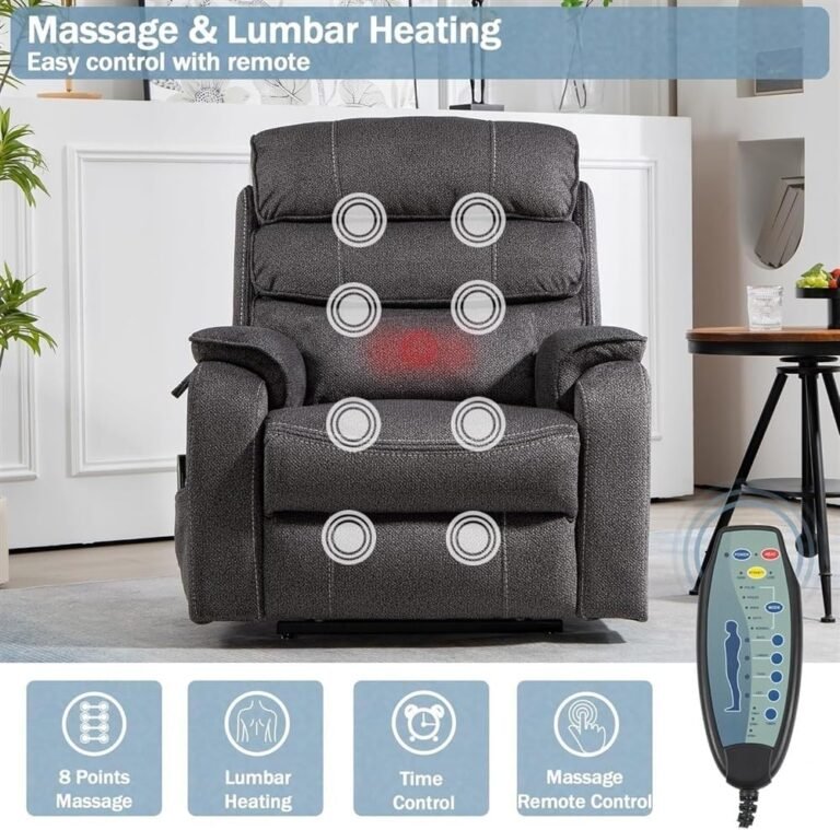 Velvet Elderly Recliners with Massage Heating Review