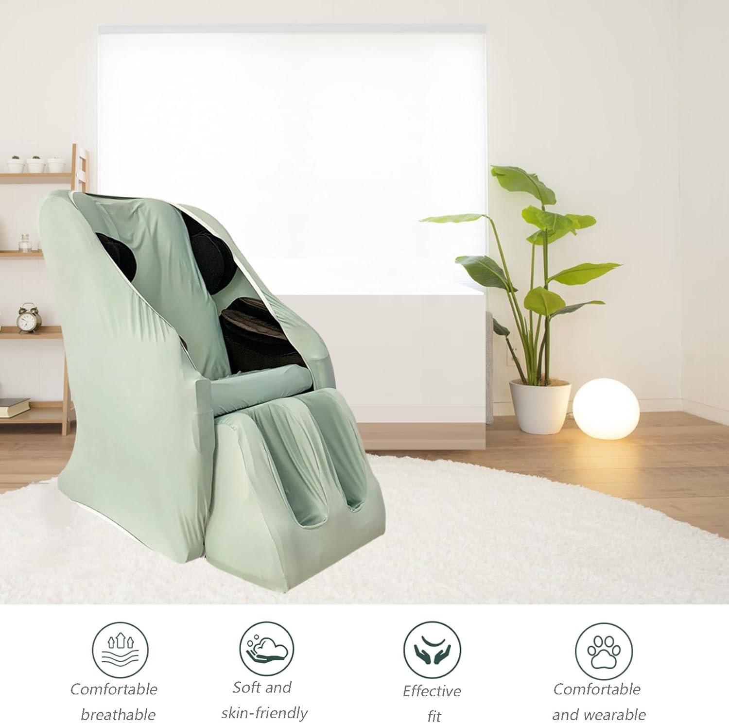Massage Chair Cover, Full Body Shiatsu Massage Chair Cover, Zero Gravity Single Recliner Cover Elastic Fabric,F,Package 1