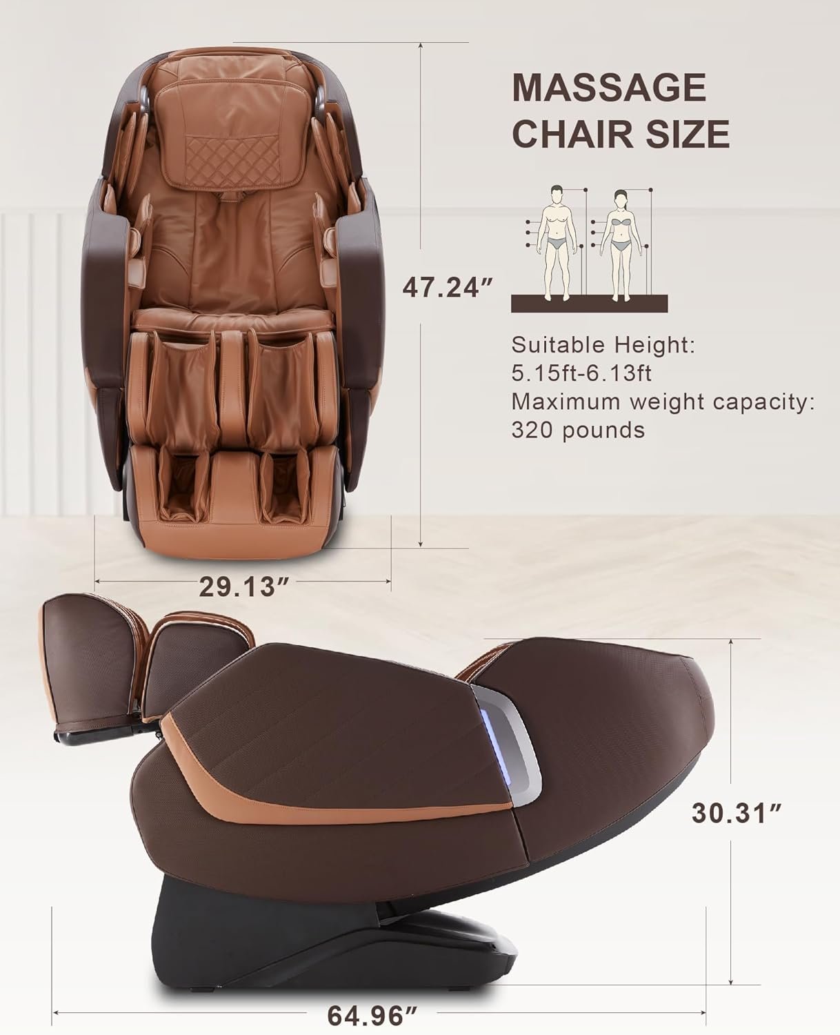 Massage Chair Full Body: Zero Gravity Massage Chairs 3D Shiatsu Massage Chair(Black