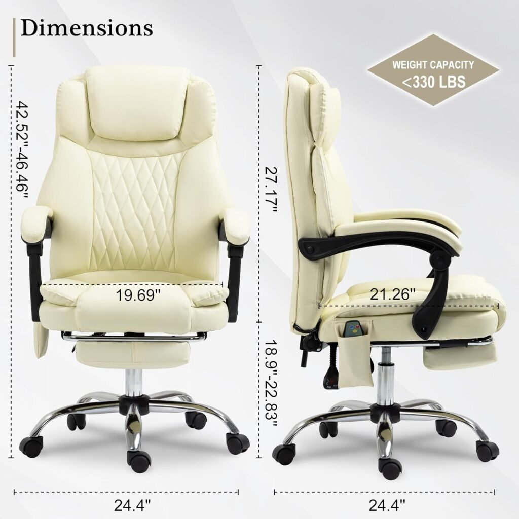 Massage Office Chair Diamond Stitched Pu Leather Executive Office Chair High Back Massage Computer Desk Chair With Heate 2 1024x1024