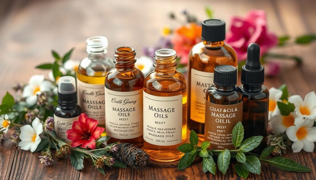 massage oils and essential oils