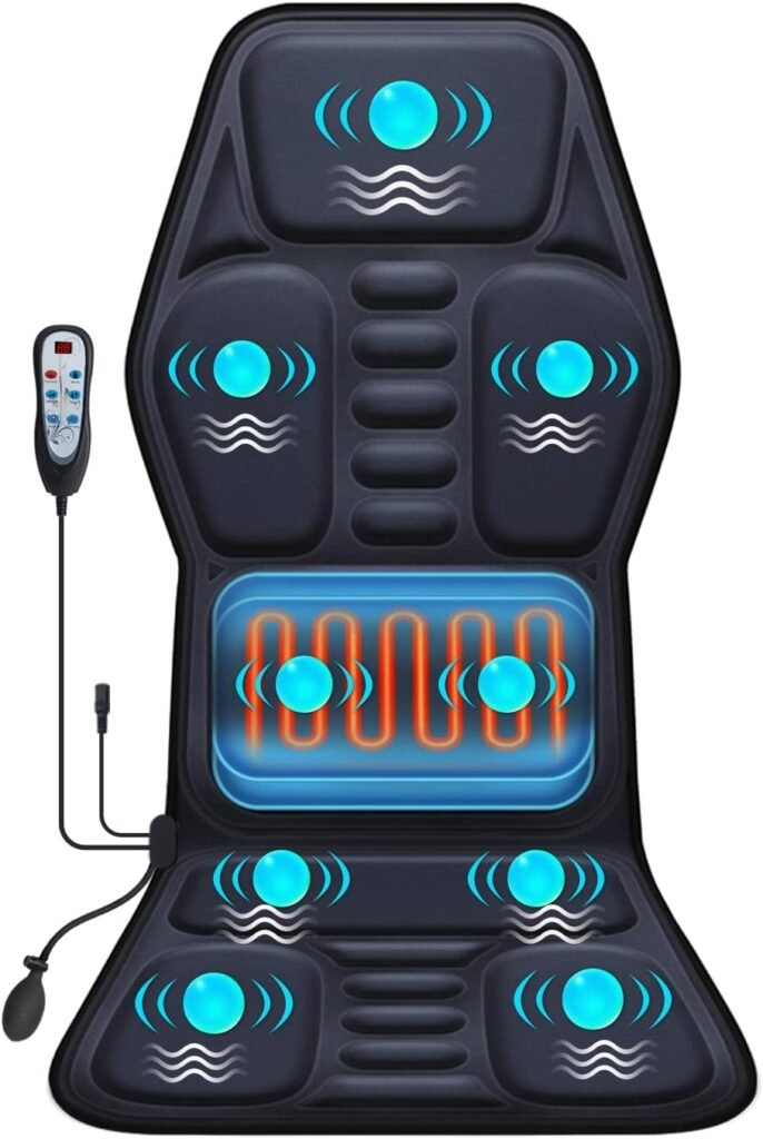 Massage Seat Cushion Pad With Heat 9 Massage Style Lumbar Support Function Fatigue Stress Relief Back Massager Chair Pad 686x1024