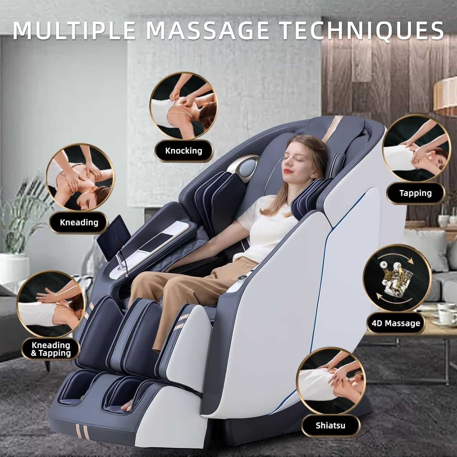 MassaMAX 2025 4D Massage Chair Full Body Massage Chair with Zero Gravity, Extended Footrest, SL Track, Yoga Stretch, Foot Rollers, and Heating Comfort (Black)