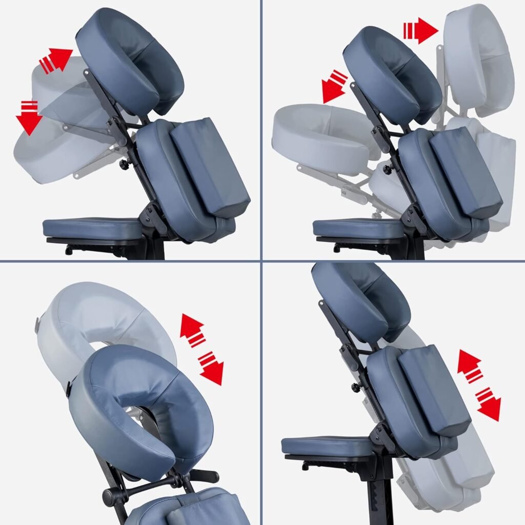 Master Massage Rio Portable Massage Chair - Royal Blue, Lightweight 24 lbs, Aluminum Foldable Frame, Fully Adjustable