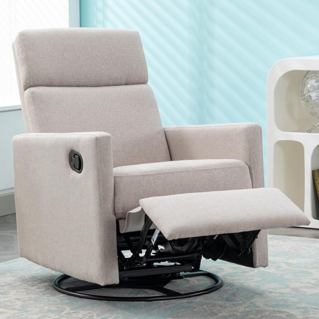 Merax Modern Upholstered Recliner Chair With Thick Seat Cushion And Backrest Swiel Accent Armchair For Living Room Bedro 2 1024x1024