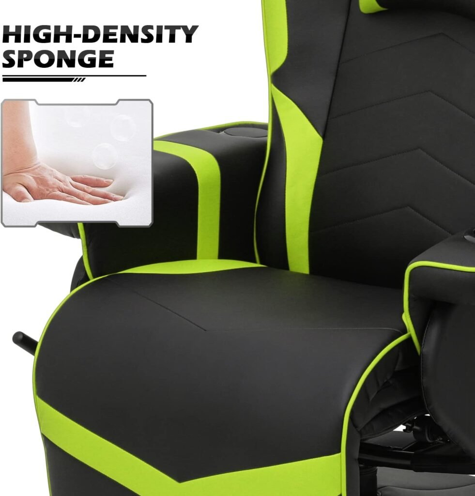 Monibloom Massage Gaming Chair Adjustable Pu Leather Ergonomic With Speakers Massage Function Purple 4 981x1024